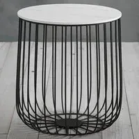 Enzo Cage Frame Coffee Table - Black, Marble