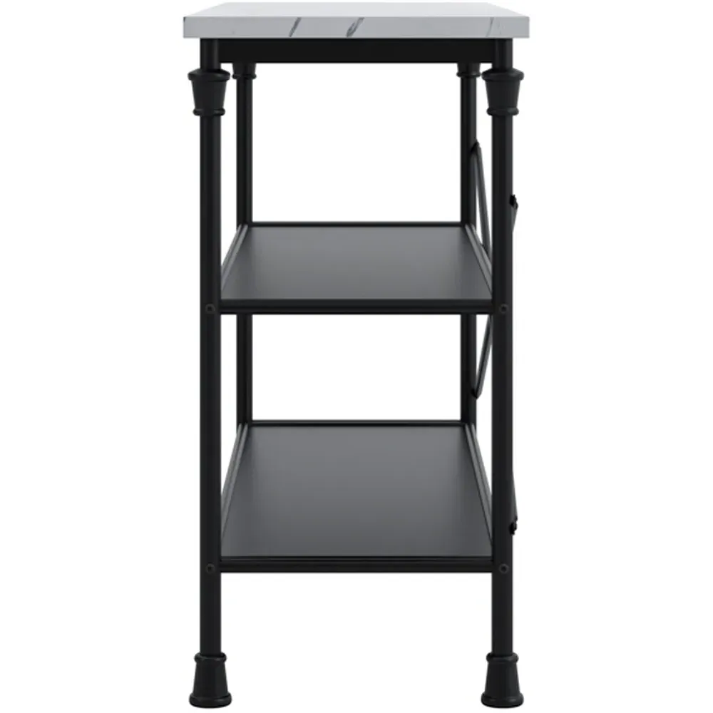 Fairmont 2 Shelf Console Table - White, Marble Effect