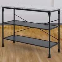 Fairmont 2 Shelf Console Table - White, Marble Effect