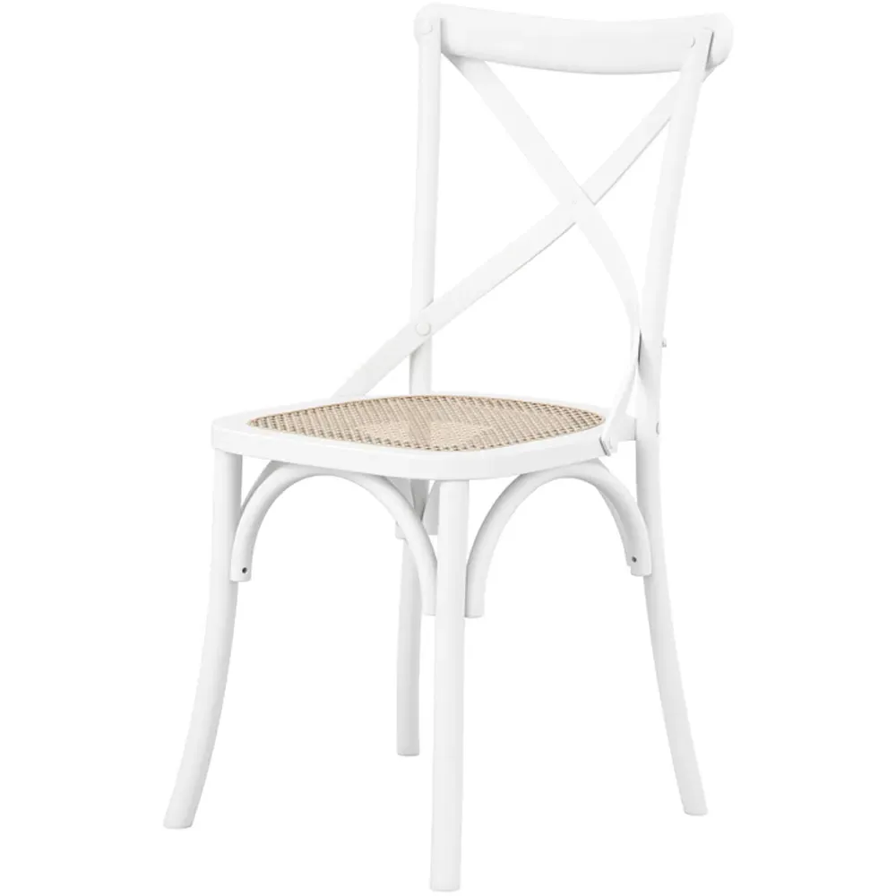 Fitzroy Set of 2 Dining Chairs - White, Cane