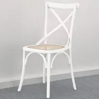 Fitzroy Set of 2 Dining Chairs - White, Cane