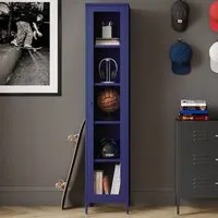 Frank Single Door Glass Display Cabinet - Blue