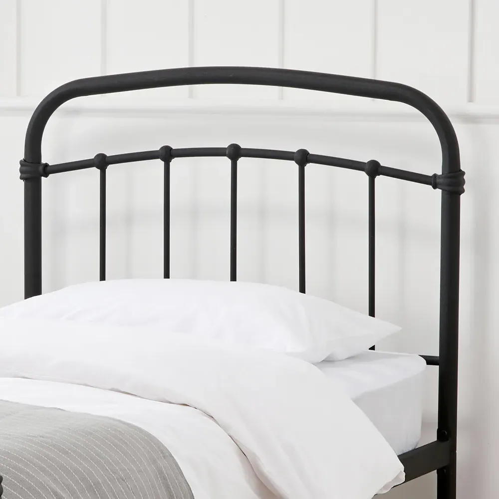 Halston 3.0 Single Bed Frame - Black, Metal