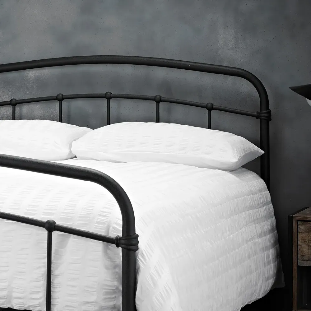 Halston Double Bed Frame - Black, Metal