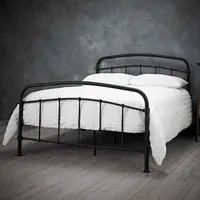 Halston Double Bed Frame - Black, Metal