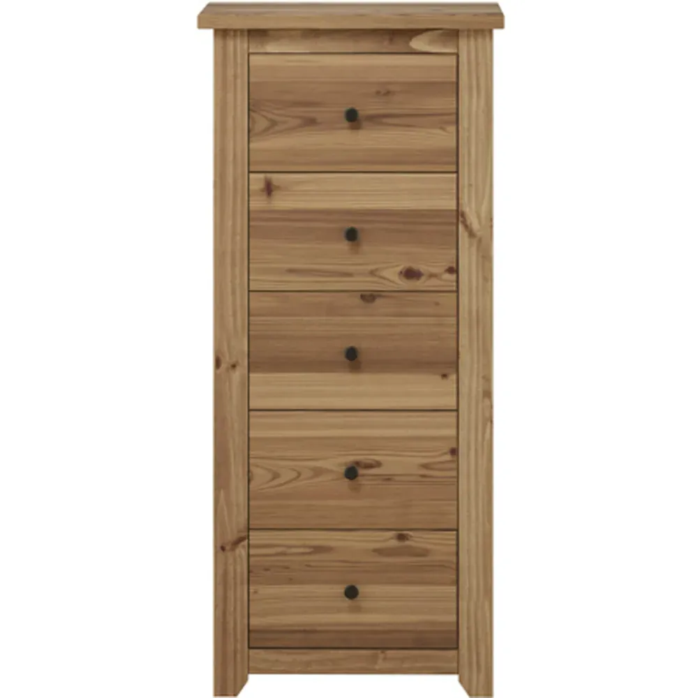 Havana 5 Drawer Chest of Drawers - Brown, Pine