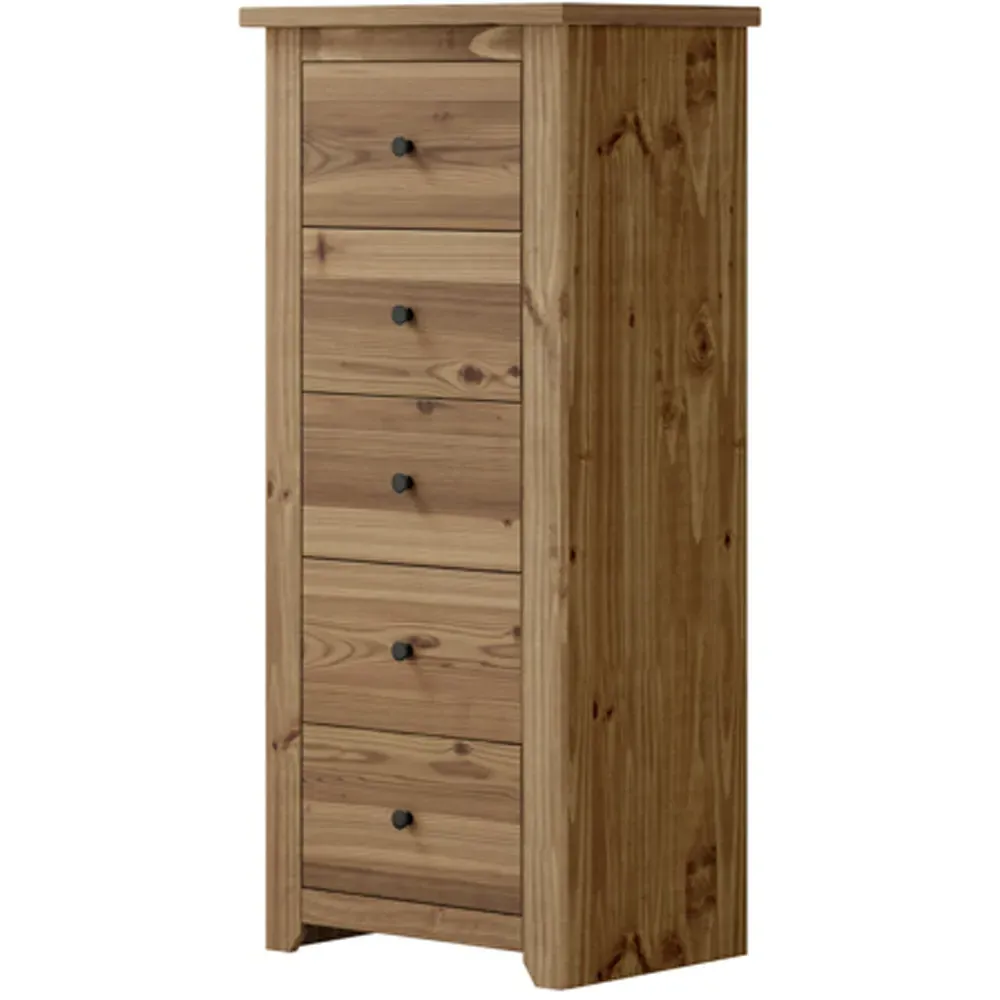 Havana 5 Drawer Chest of Drawers - Brown, Pine