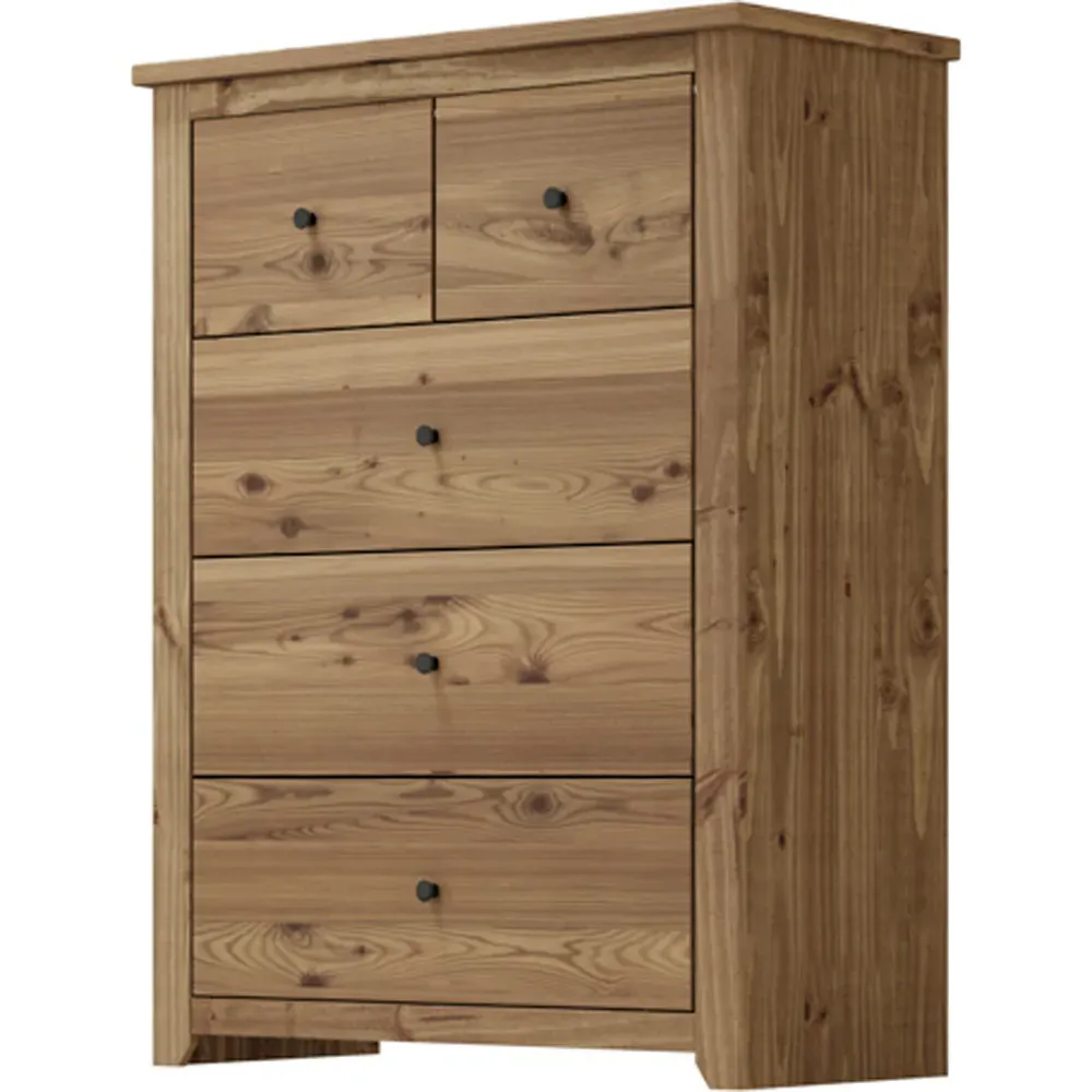 Havana 5 Drawer Chest of Drawers - Brown, Pine