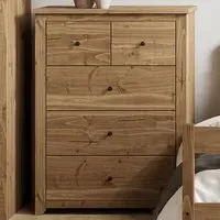 Havana 5 Drawer Chest of Drawers - Brown, Pine