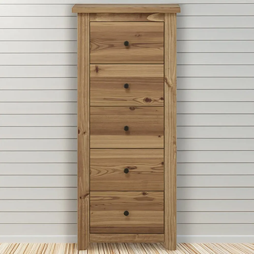 Havana 5 Drawer Chest of Drawers - Brown, Pine image