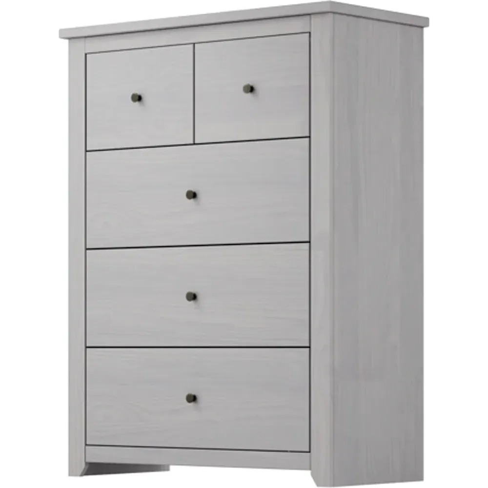 Havana 5 Drawer Chest of Drawers - Grey