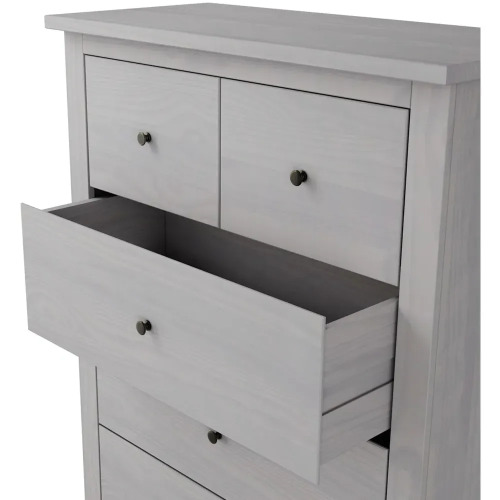 Havana 5 Drawer Chest of Drawers - Grey