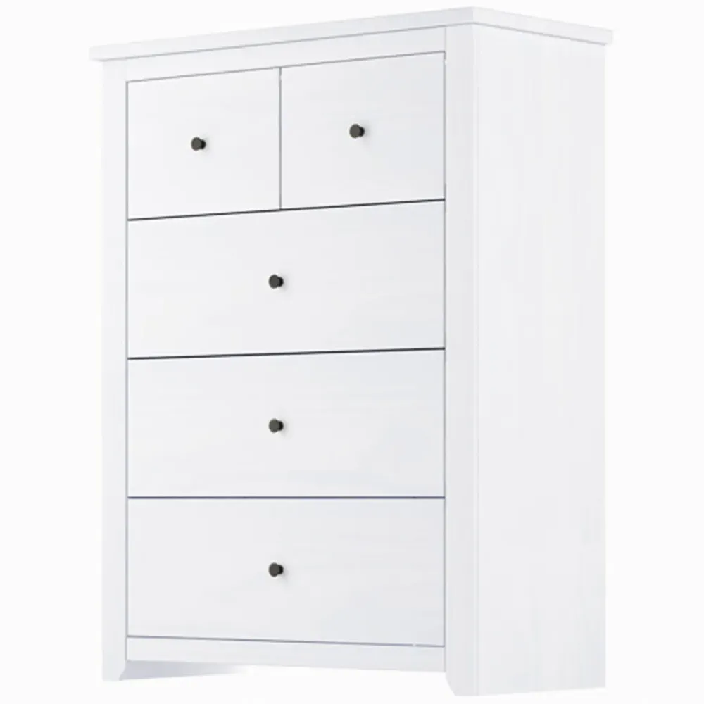 Havana 5 Drawer Chest of Drawers - White