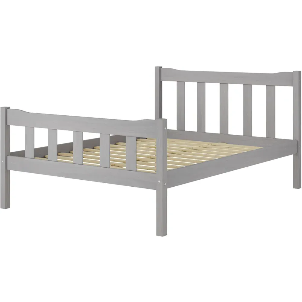 Havana King Size Bed Frame - Grey, Pine