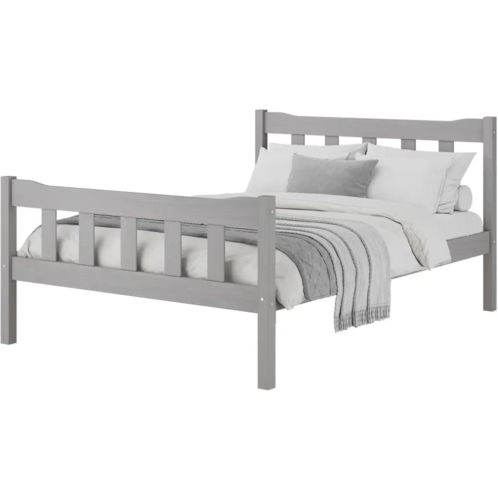 Havana King Size Bed Frame - Grey, Pine