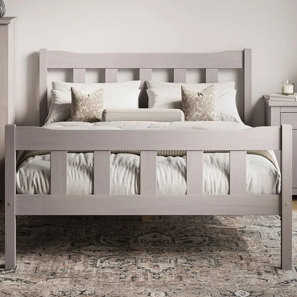 Havana King Size Bed Frame - Grey, Pine image