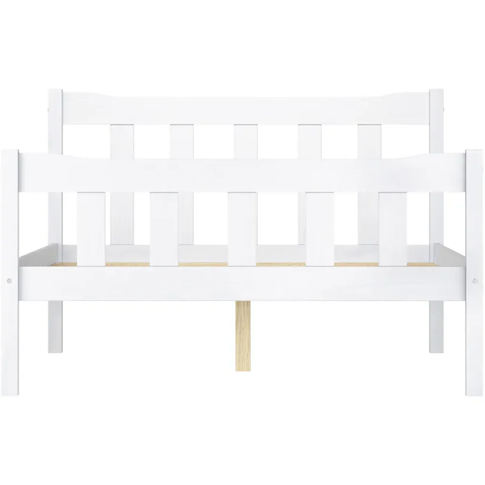 Havana King Size Bed Frame - White, Pine