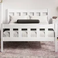Havana King Size Bed Frame - White, Pine