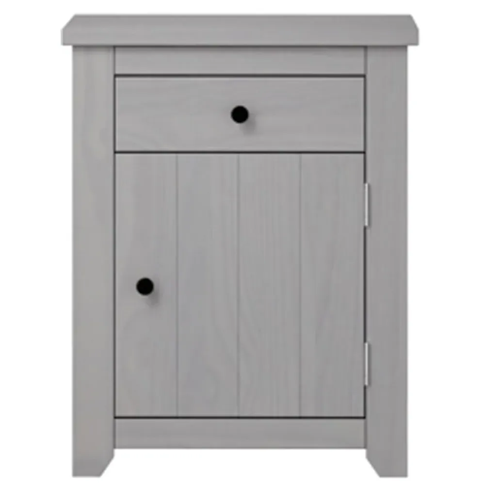Havana Single Door Bedside Cabinet - Grey, Pine