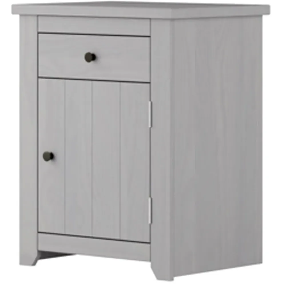 Havana Single Door Bedside Cabinet - Grey, Pine