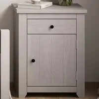 Havana Single Door Bedside Cabinet - Grey, Pine