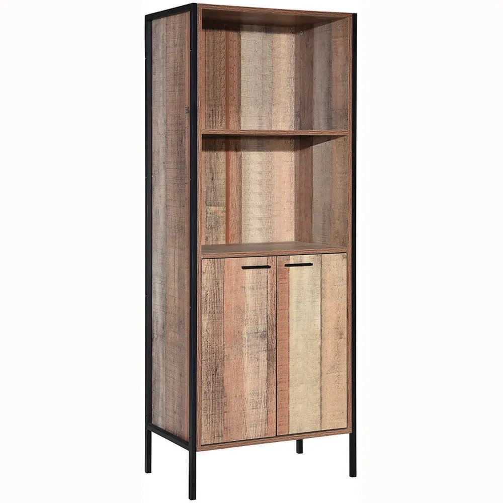 Hoxton 2 Door Bookcase Display Cabinet - Brown