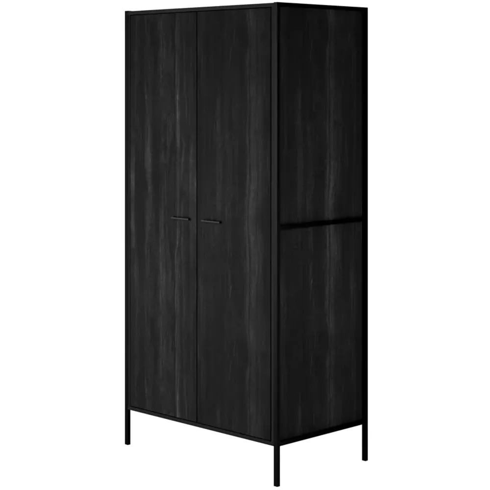 Hoxton 2 Door Wardrobe - Black