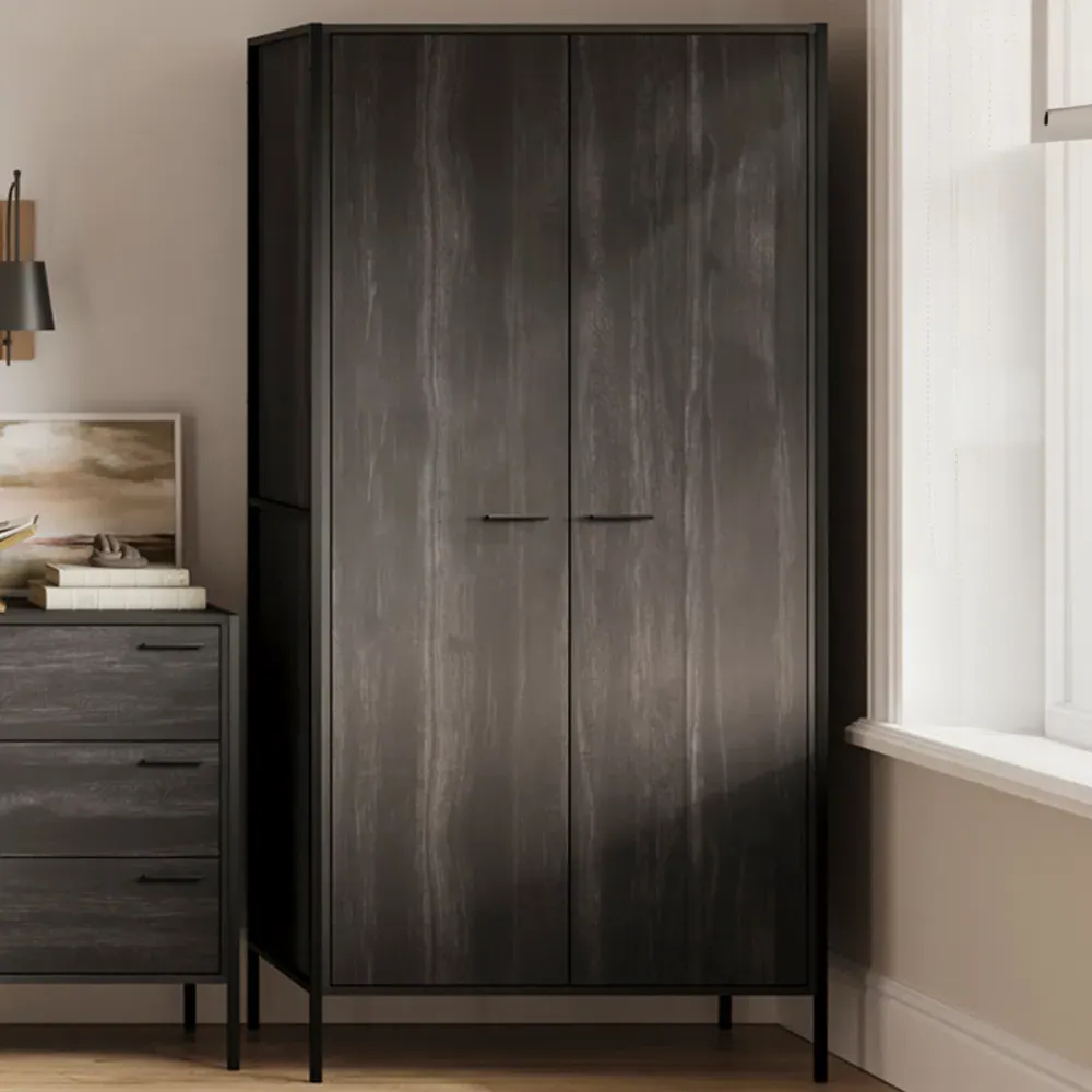 Hoxton 2 Door Wardrobe - Black image