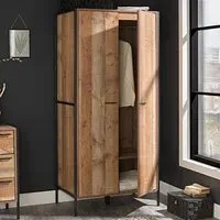 Hoxton 2 Door Wardrobe - Brown, Oak Effect