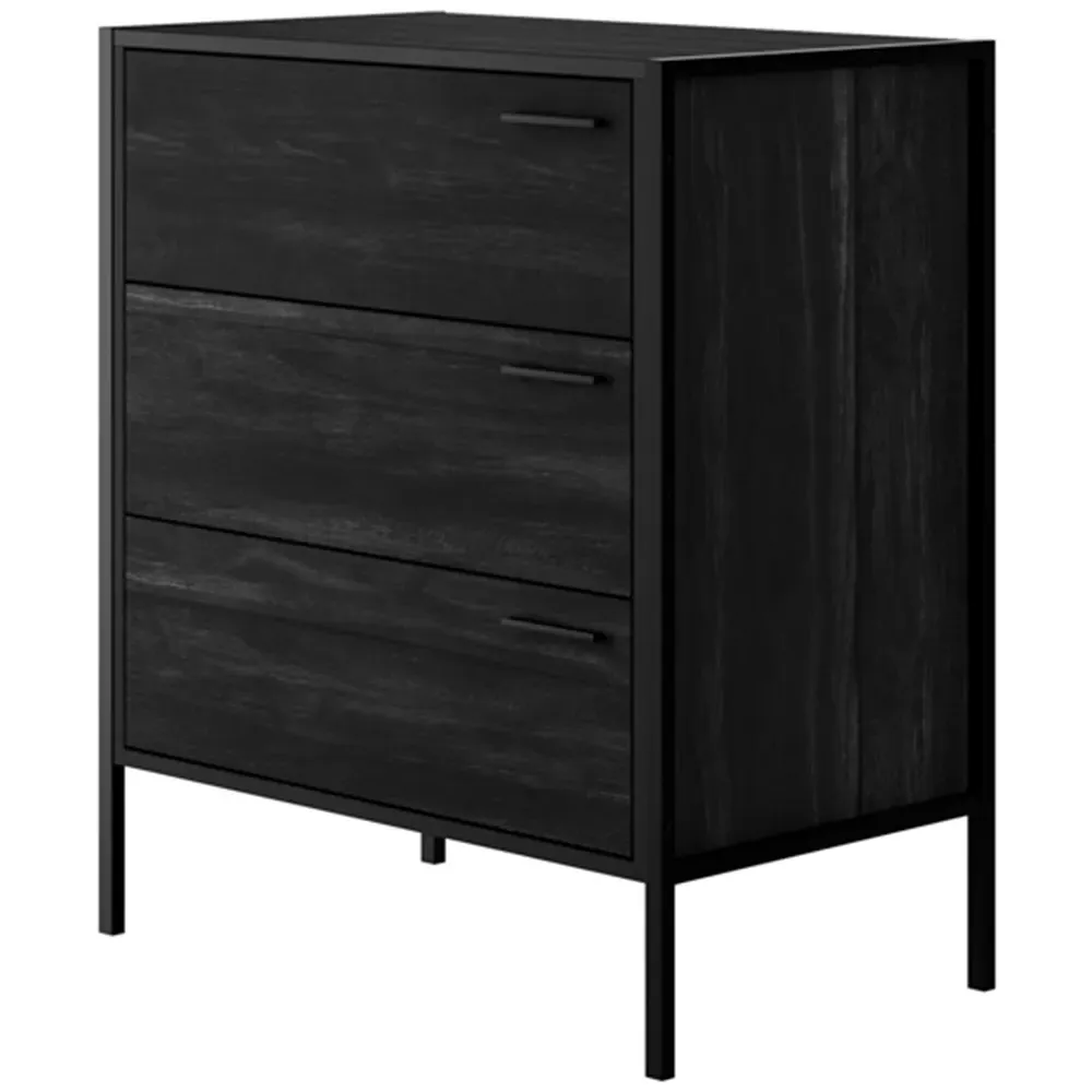 Hoxton 3 Drawer Chest of Drawers - Black