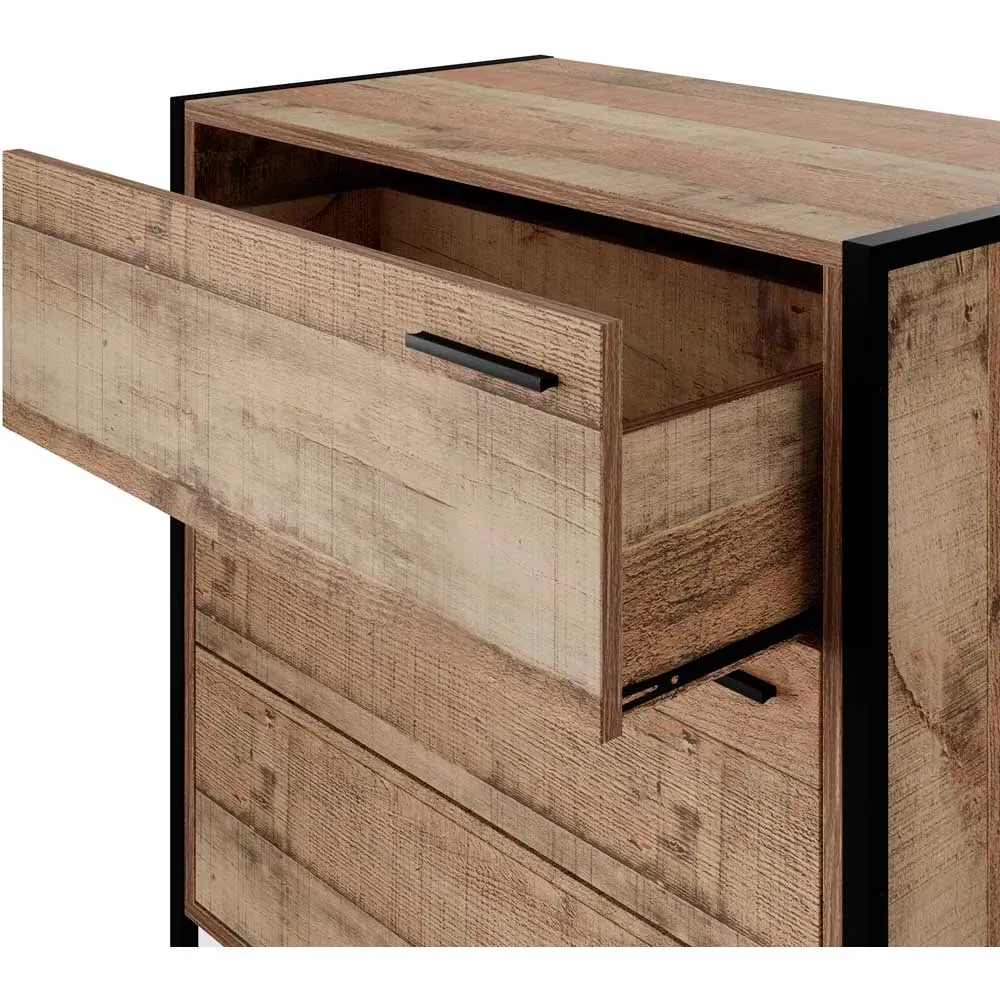 Hoxton 3 Drawer Chest of Drawers - Brown, Oak Effect