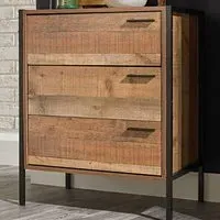 Hoxton 3 Drawer Chest of Drawers - Brown, Oak Effect