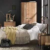 Hoxton 3 Piece Bedroom Furniture Set - Brown, Oak Effect
