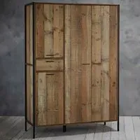 Hoxton 4 Door Wardrobe with Drawer - Brown, Oak Effect