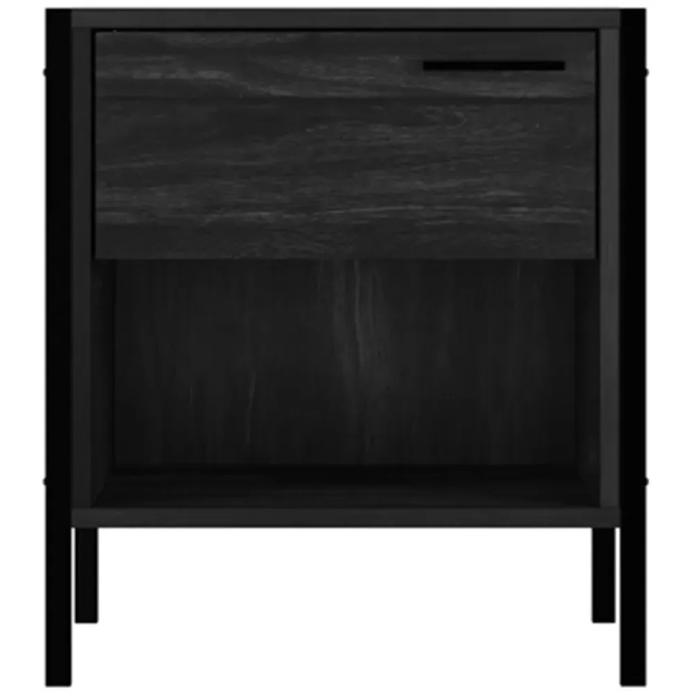 Hoxton Bedside Cabinet with Drawer - Black