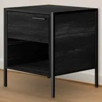 Hoxton Bedside Cabinet with Drawer - Black
