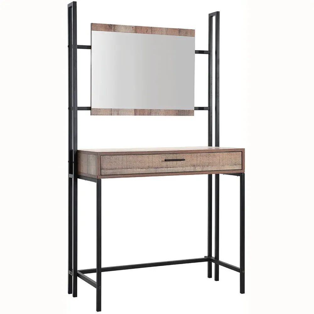 Hoxton Dressing Table with Mirror - Brown, Oak Effect