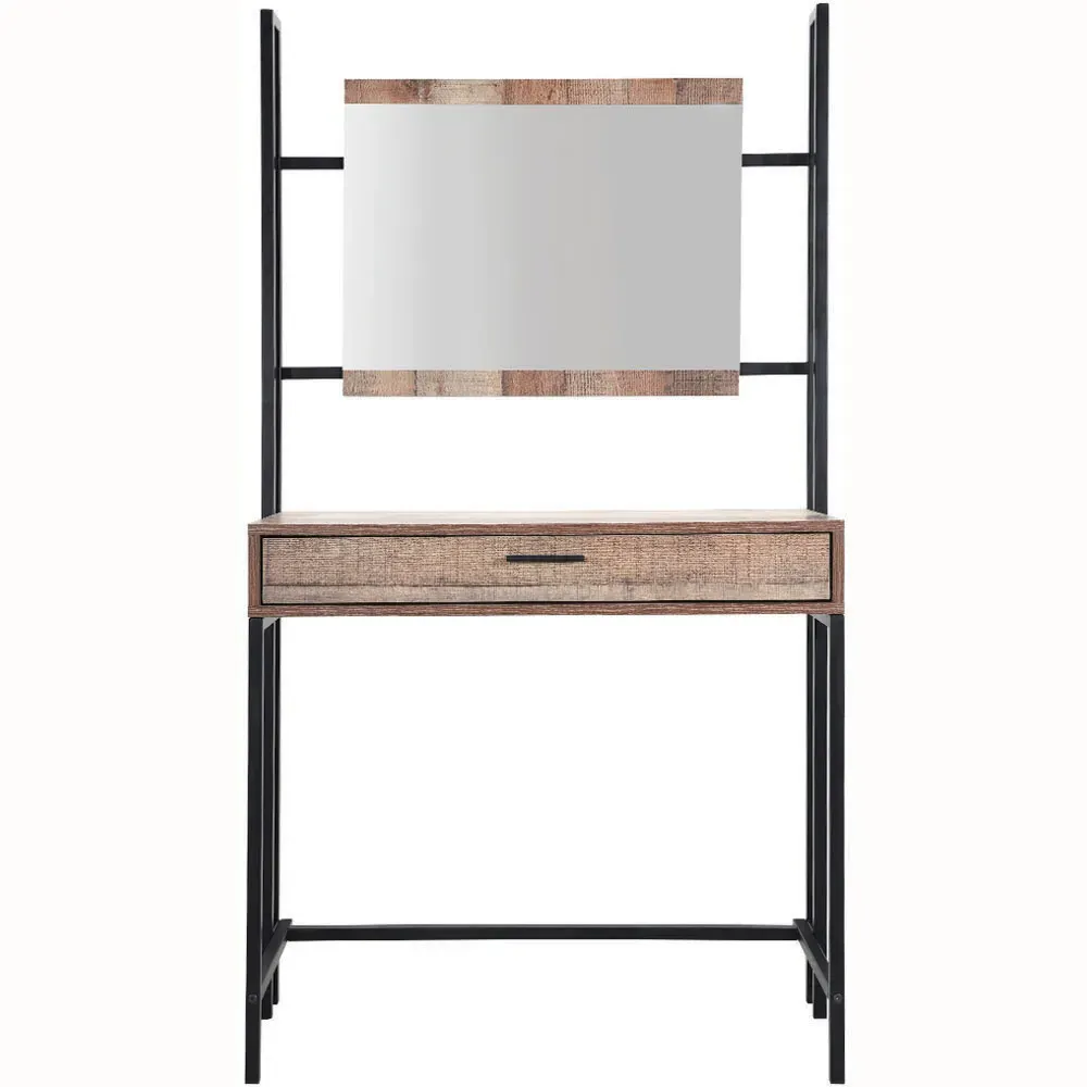 Hoxton Dressing Table with Mirror - Brown, Oak Effect