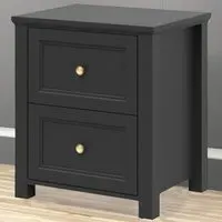 Ives 2 Drawer Bedside Cabinet - Black