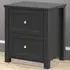 Ives 2 Drawer Bedside Cabinet - Black