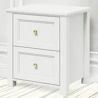 Ives 2 Drawer Bedside Cabinet - White