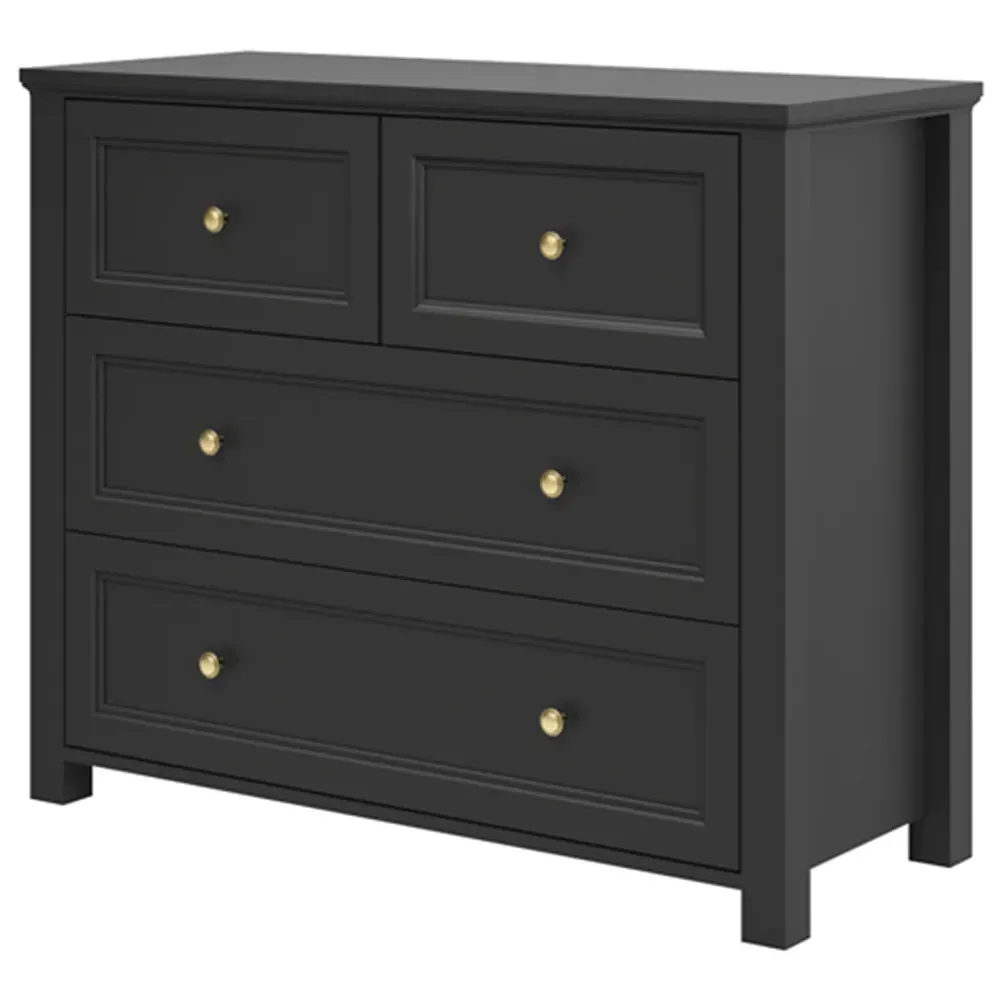 Ives 4 Drawer Chest of Drawers - Black