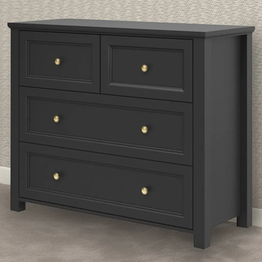 Ives 4 Drawer Chest of Drawers - Black