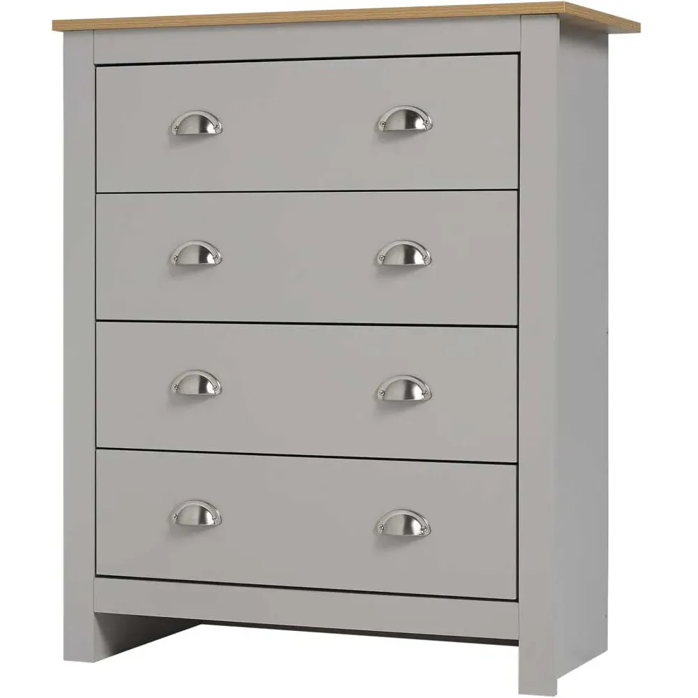 Lancaster 3 Piece Bedroom Furniture Set - Grey, Oak Effect