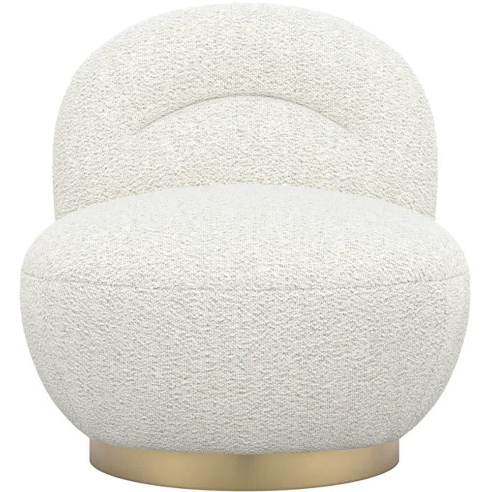 Langham Swivel Chair - Cream, Boucle