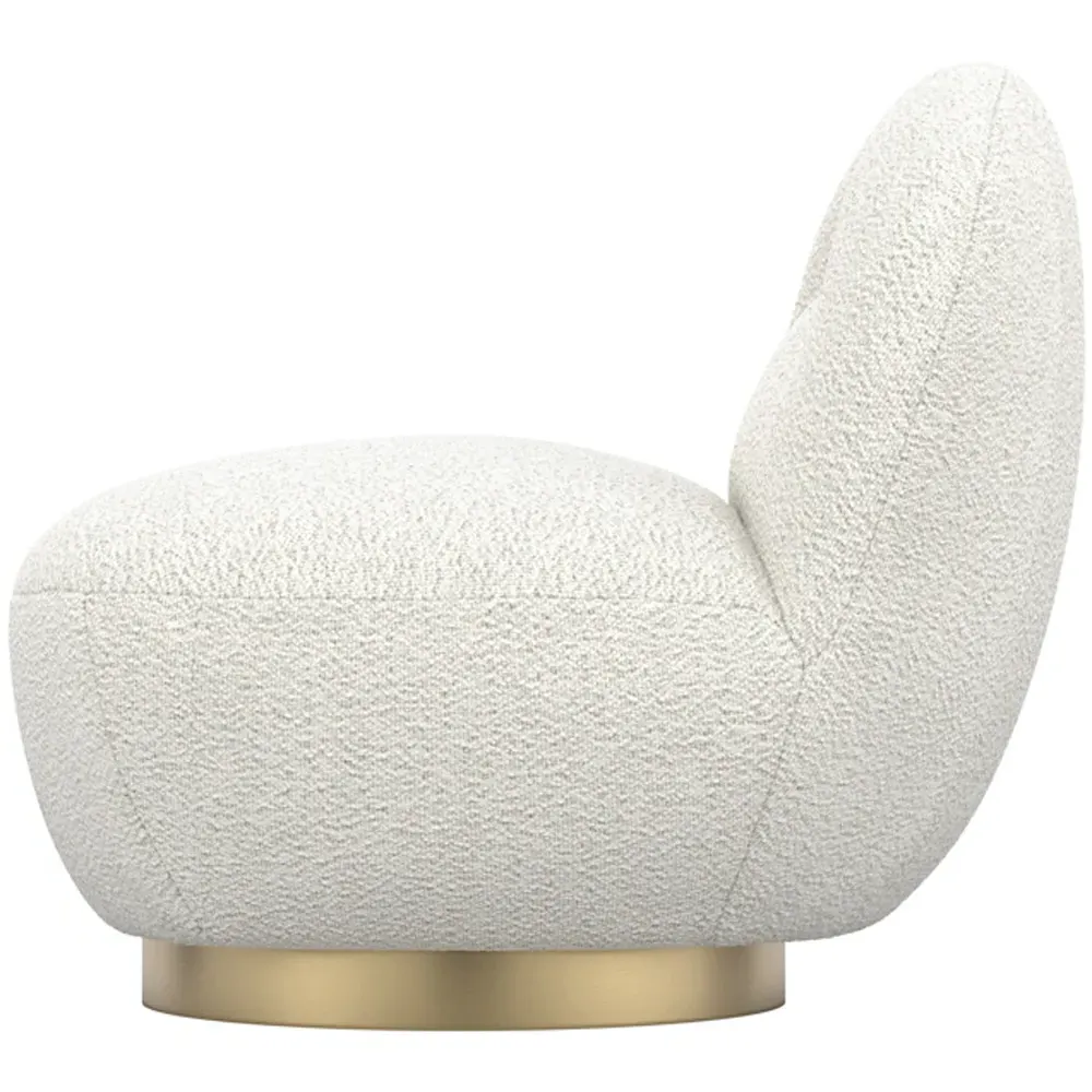 Langham Swivel Chair - Cream, Boucle
