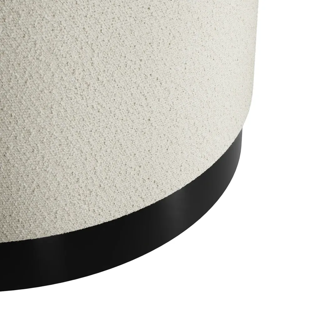 Lara Large Pouffe - Ivory, Boucle