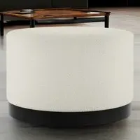 Lara Large Pouffe - Ivory, Boucle