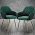 Lara Set of 2 Dining Chairs - Forest Green, Velvet
