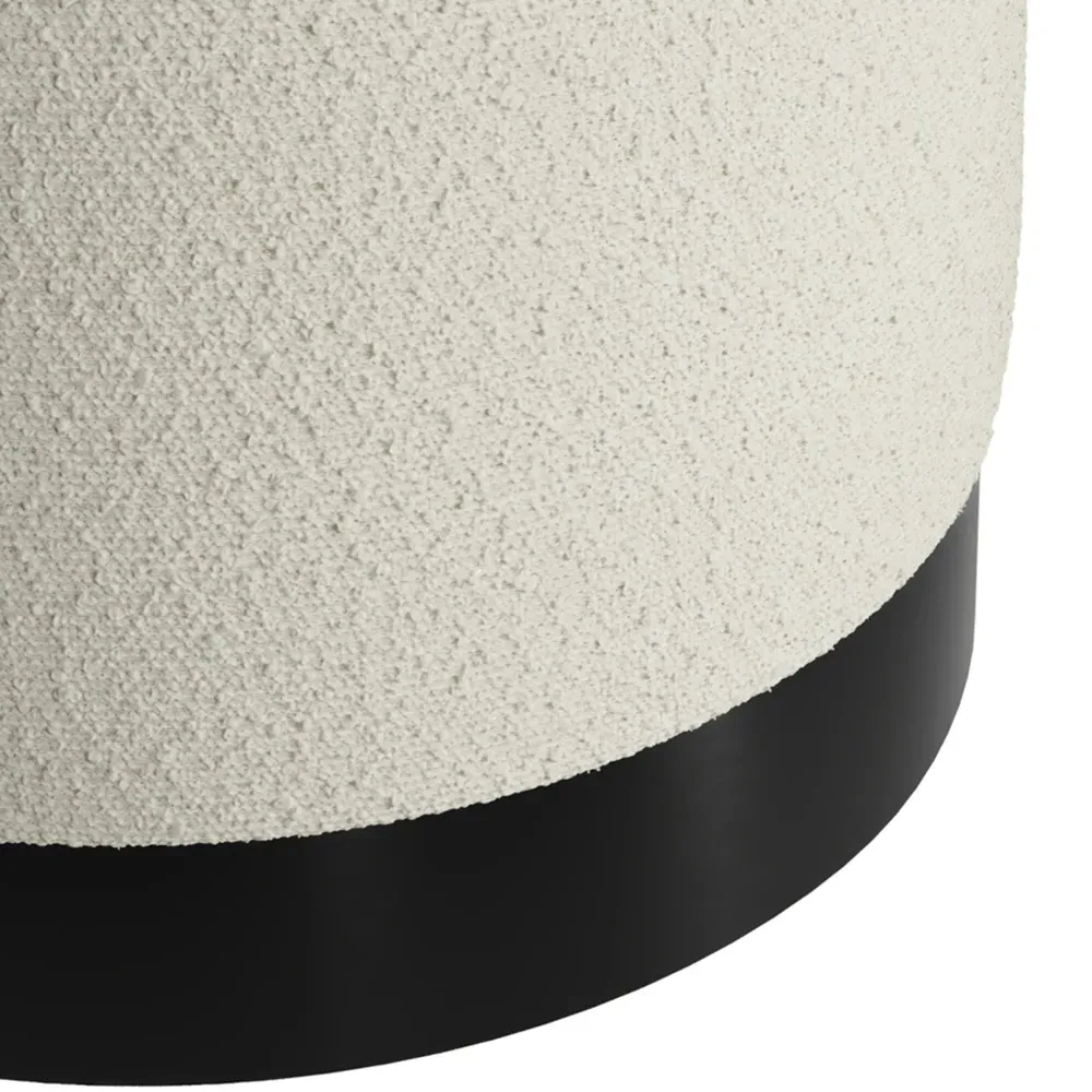 Lara Small Pouffe - Ivory, Boucle